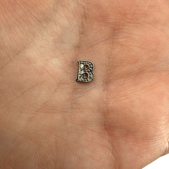 Origami Owl Hinged Locket Necklace 30" Crystal Face Inscription & 2 Charms READ - Picture 12 of 15